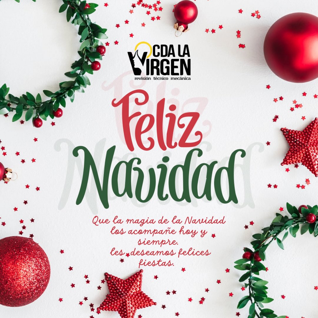 🎄❤️
Que la magia de la Navidad los acompañe hoy y siempre.
Les deseamos unas fiestas llenas de amor, tranquilidad y buenos deseos.
CDA LA VIRGEN les desea una Feliz Navidad y Felices Fiestas.